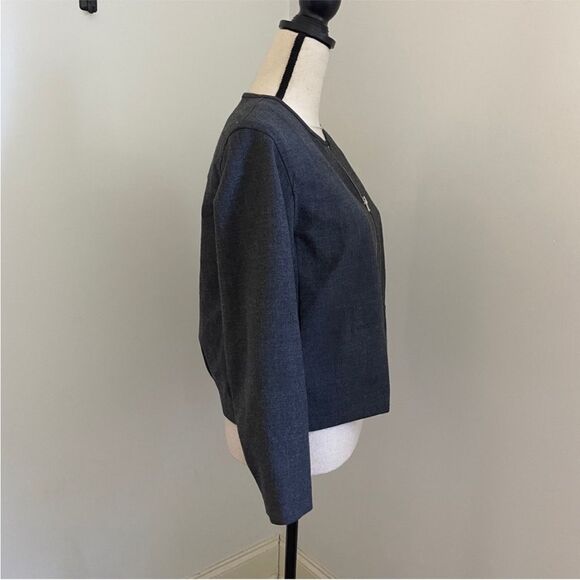 J Crew Full Zip Wool Jacket Size 00 Bib Coat Gray Old Money XXS Preppy Academia - Picture 6 of 12